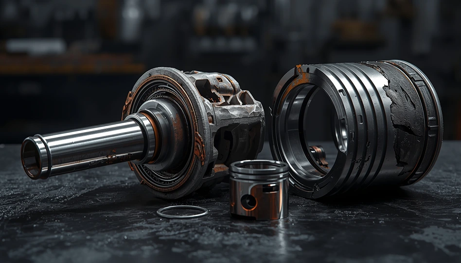 Последствия использования неправильного моторного масла: изношенные детали двигателя