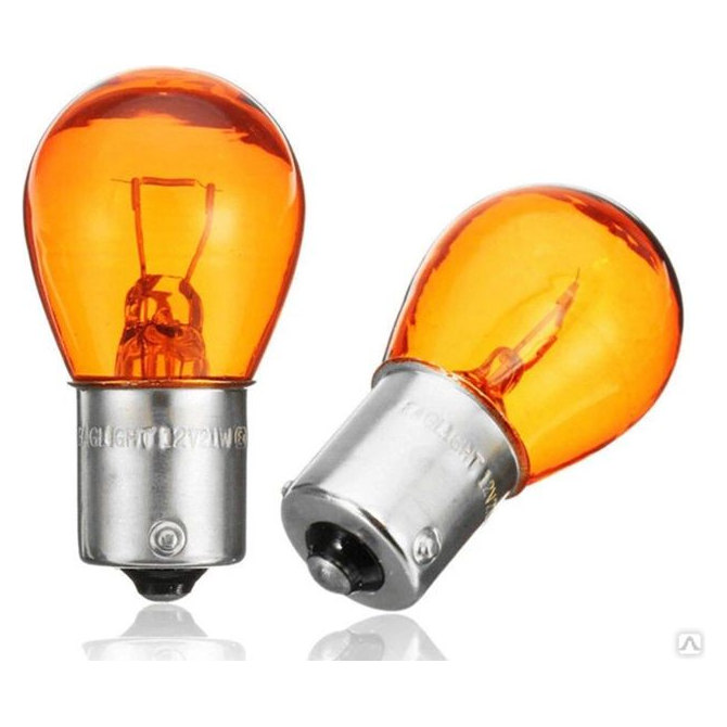 Лампа 24V PY21W BA15s желтая Amber для указателей поворота